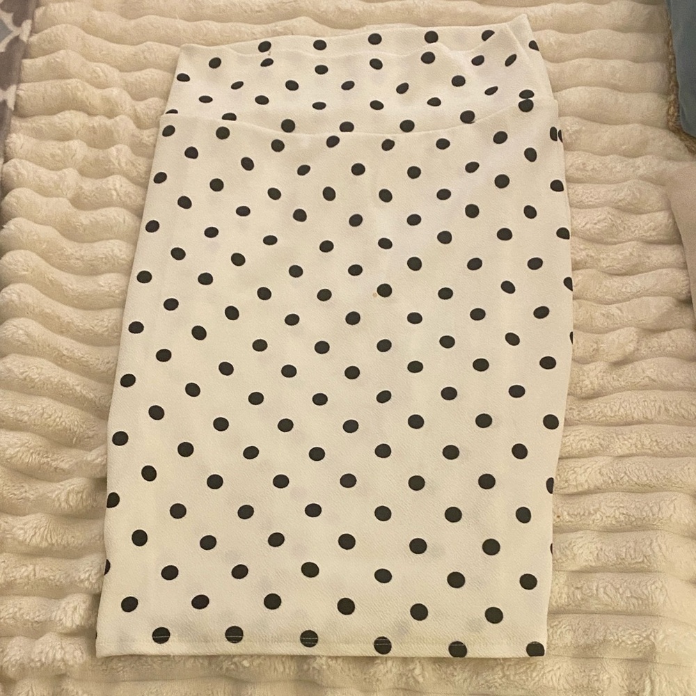 LuLaRoe Black and White Polka Dot Pencil Skirt